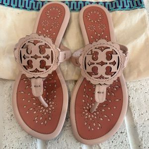 Tory Burch Sandals, flower detail, light pink